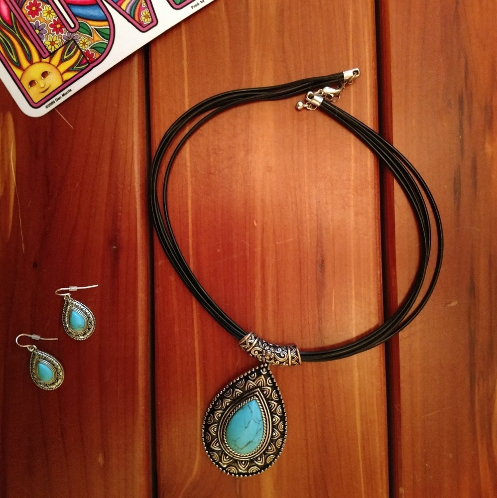 Silpada Turquoise Necklace & Earrings